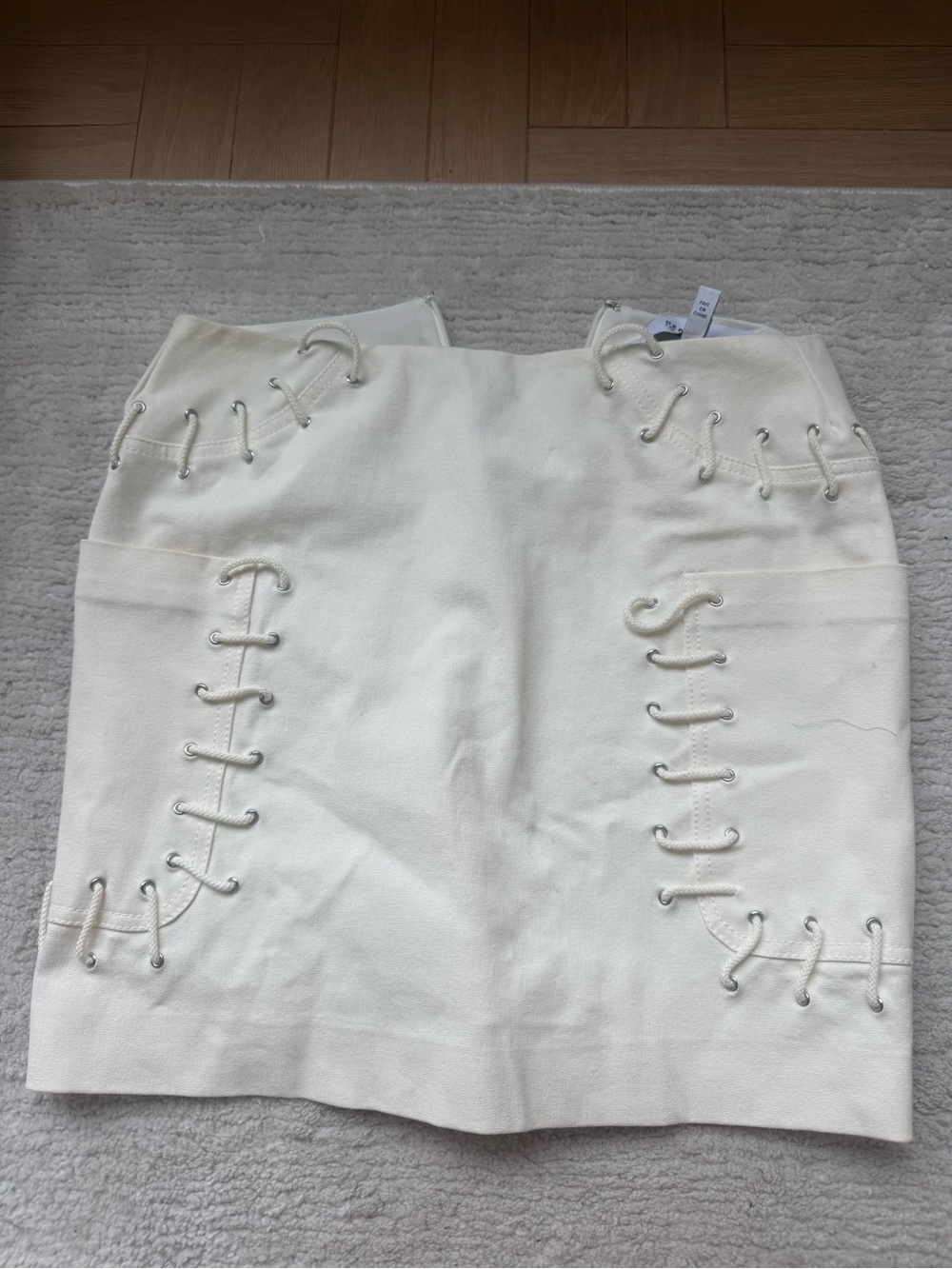 Derek Lam Ivory Lace-Up Mini Skirt